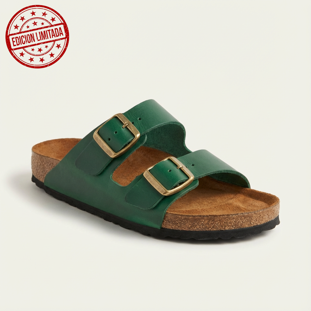 Sandalia ÁUREA en cuero suela negra | Nueva Colección