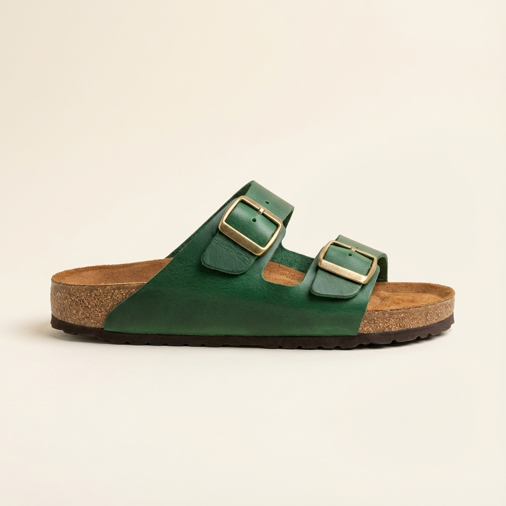 Sandalia ÁUREA en cuero suela negra | Nueva Colección