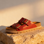 Sandalia ÁUREA en cuero suela ocre | Nueva Colección