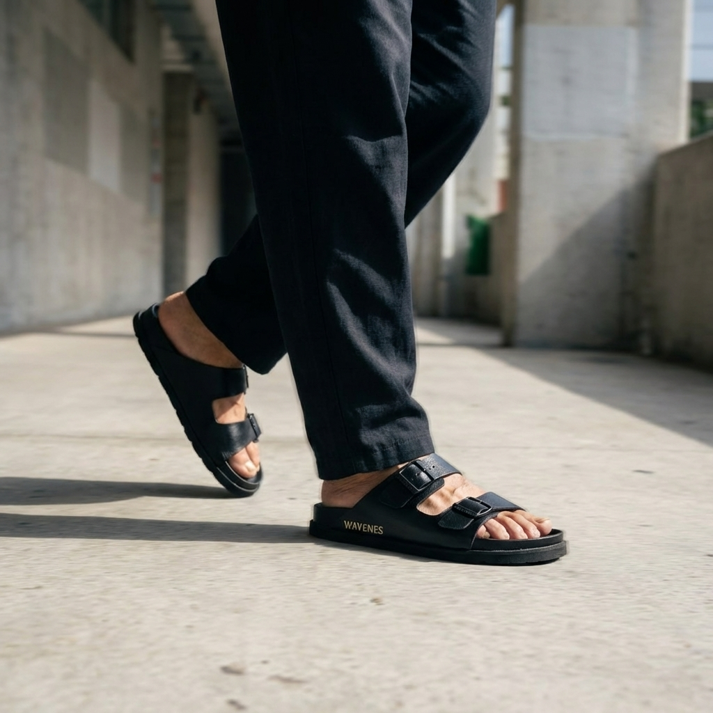 Sandalias en Cuero para Hombre Adventures Negras