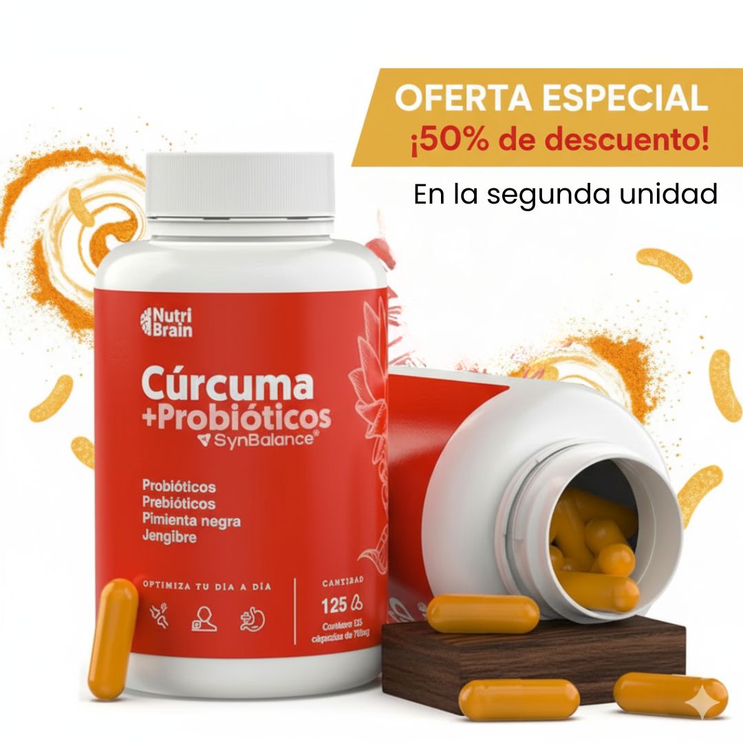 Nueva CurProp™ Potente Fórmula - Adios Dolor | Curcuma + Probióticos