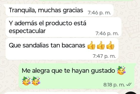 Mensaje de Whatsapp de un cliente